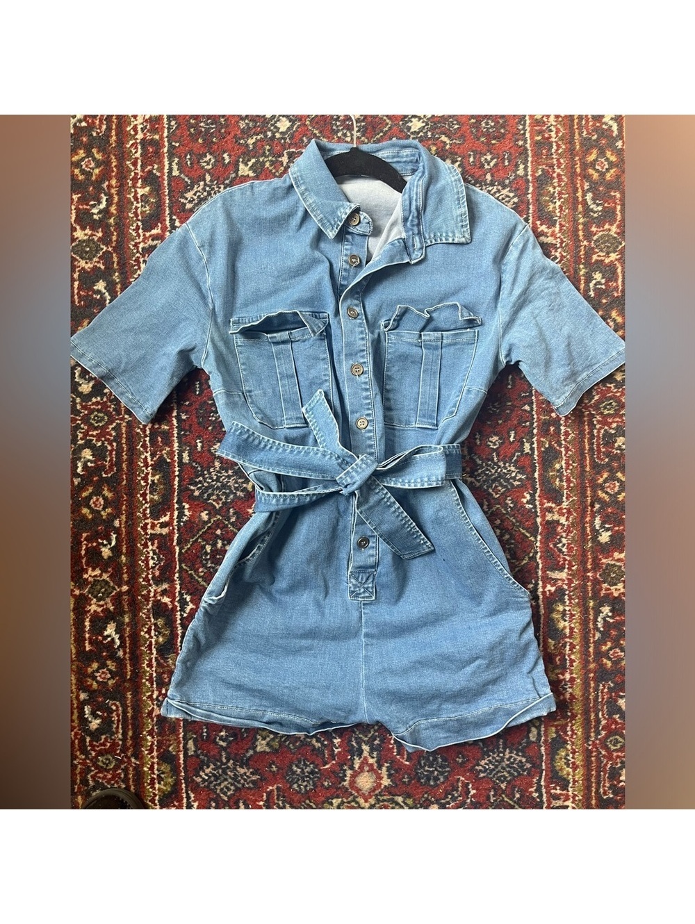 Stretchy Denim Romper